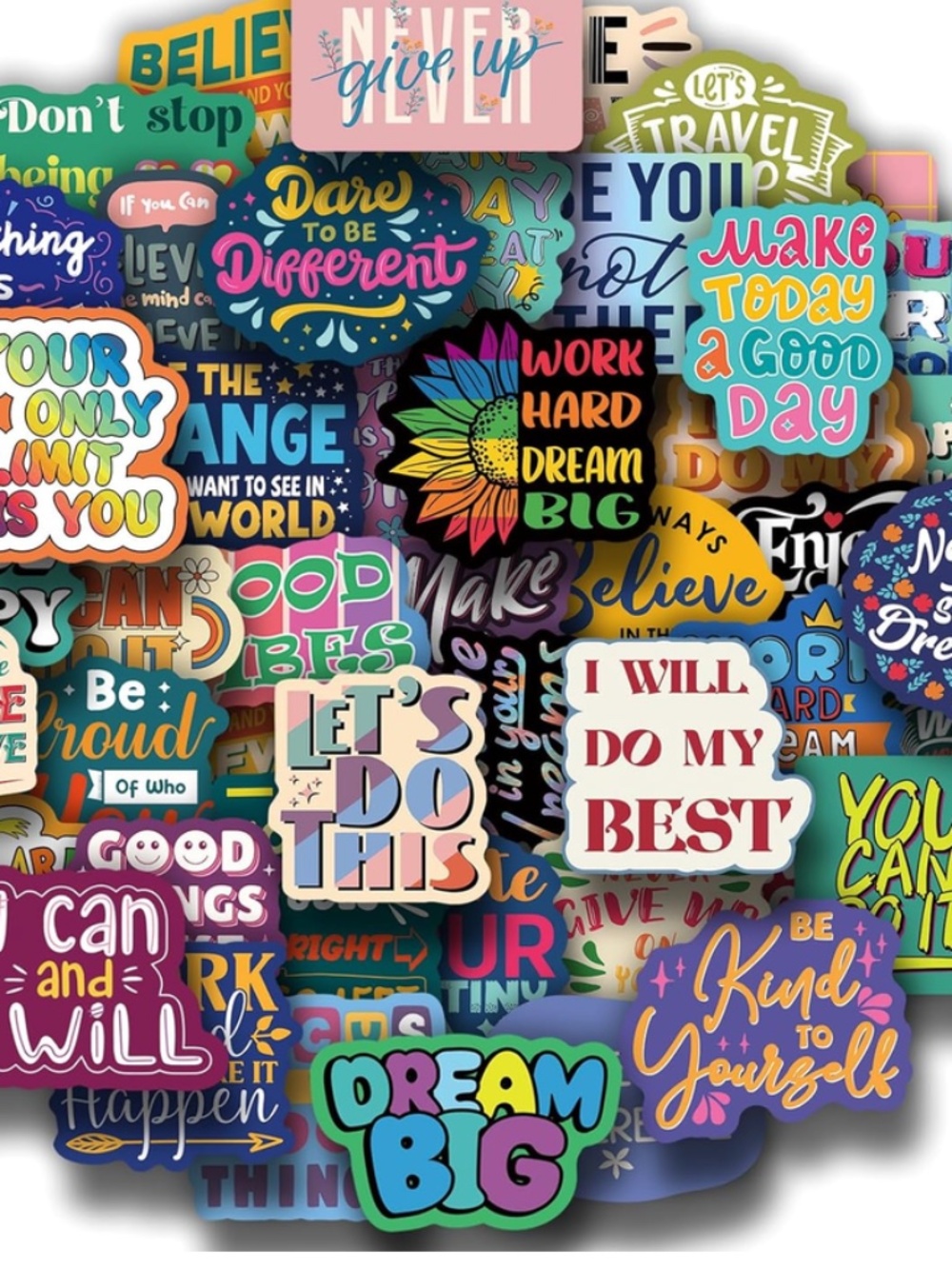25 Vibrant Motivational Vinyl Stickers | Positive Affirmation Decals- TEACHERS